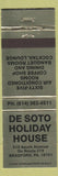 Matchbook Cover - De Soto Holiday House Bradford PA