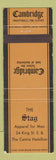 Matchbook Cover - Cambridge Men's Clothes The Stag Hamilton ON