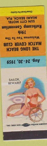 Matchbook Cover - Long Beach Match Club RMS Miami Beach FL 1959 pinup