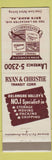 Matchbook Cover - Ryan and Christie Transit trucking moving Bryn Mawr PA