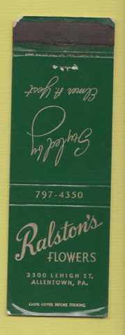 Matchbook Cover - Ralston's Flowers Allentown PA WEAR