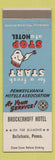 Matchbook Cover - Brockerhoff Hotel Bellefonte PA