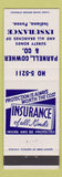 Matchbook Cover - Parnell Cowher Insurance Indiana PA