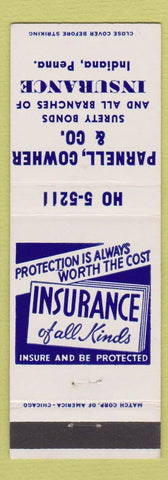 Matchbook Cover - Parnell Cowher Insurance Indiana PA