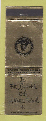 Matchbook Cover - Atlantic Federal Savings Loan Fort Lauderdale FL WEAR