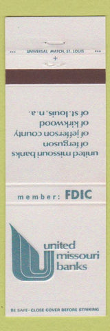 Matchbook Cover - United Missouri Banks ST Louis MO Ferguson Jefferson City