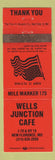 Matchbook Cover - Wells Junction Cafe New Florence MO