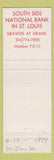 Matchbook Cover - South Side National Bank ST Louis MO Christmas