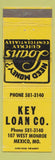 Matchbook Cover - Key Loan Mexico MO