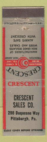 Matchbook Cover - Crescent Insulated Wire Pittsburgh PA