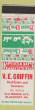 Matchbook Cover - VE Griffin Real Estate Insurance Glassport PA Christmas