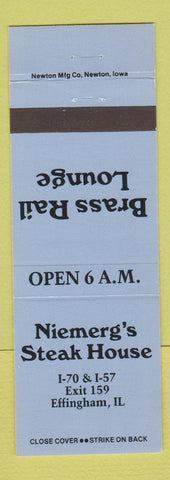 Matchbook Cover - Niemerg's Steak House Effingham IL