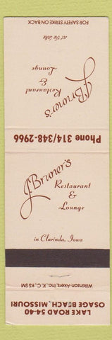 Matchbook Cover - J Bruner's Restaurant Osage Beach MO