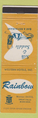 Matchbook Cover - Rainbow Western Hotel Great Falls MT