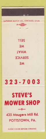 Matchbook Cover - Steve's Mower Shop Pottstown PA