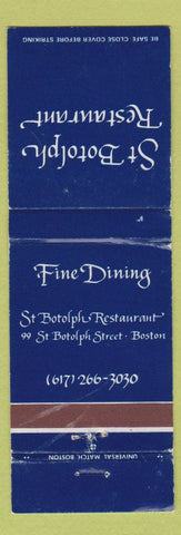 Matchbook Cover - St Botolph Restaurant Boston MA WEAR