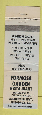Matchbook Cover - Formosa Garden Restaurant Thibodaux LA WORN