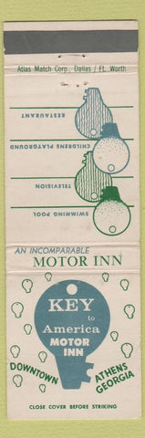 Matchbook Cover - Key to America Motor Inn Athens GA WEAR