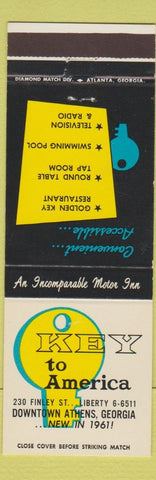 Matchbook Cover - Key to America Motor Inn Athens GA