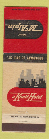 Matchbook Cover - McAlipin Hotel New York City Knott