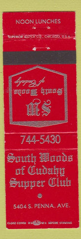 Matchbook Cover - South Woods of Cudahy Supper Club WI