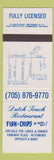 Matchbook Cover - Dutch Touch Restaurant Peterboro ON