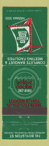 Matchbook Cover - Boston Half Shell Below Decks  WEAR
