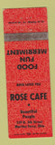 Matchbook Cover - Rose Cafe Martins Ferry OH