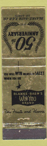 Matchbook Cover - Blanke Baer Win You Brand St Louis MO WORN