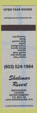 Matchbook Cover - Shalimar Resort Restaurant Lake Winnisquam NH WEAR