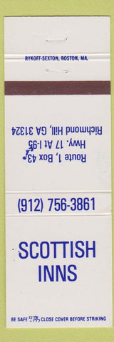 Matchbook Cover - Scottish Inns Richmond Hills GA