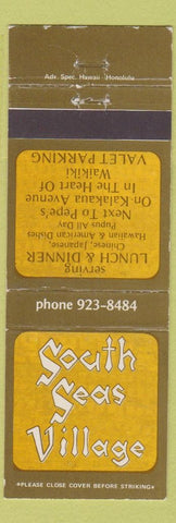 Matchbook Cover - South Seas Village Waikiki Hawaii