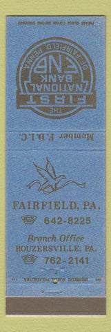 Matchbook Cover - First National Bank Fairfield PA Rouzersville