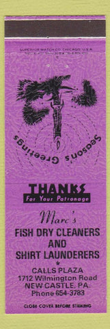 Matchbook Cover - Marc's Fish Dry Cleaners New Castle PA