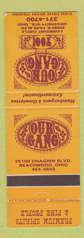 Matchbook Cover - Our Gang Restaurant University Heights OH