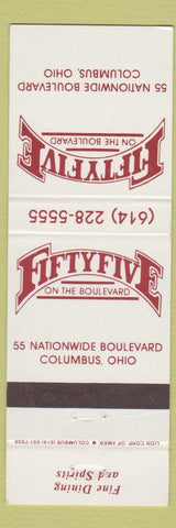 Matchbook Cover - Fiftyfive on the Boulevard Columbus OH