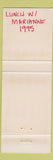 Matchbook Cover - Sirone's American Cafe Nite Club Pompano Beach FL WEAR