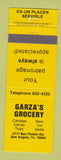 Matchbook Cover - Garza's Grocery San Angelo TX