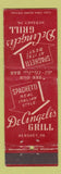 Matchbook Cover - DeAngelis Grill Italian Hershey PA