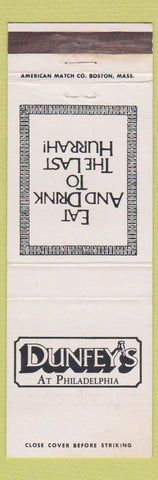 Matchbook Cover - Dunfey's Philadelphia PA
