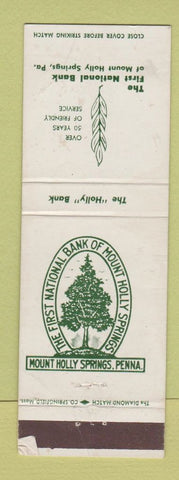 Matchbook Cover - First National Bank Mount Holly Springs PA WEAR