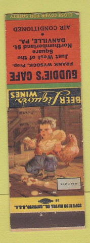 Matchbook Cover - Buddie's Cafe Danville PA