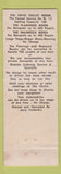 Matchbook Cover - The Chalet Restaurant Dillsburg PA WEAR