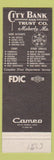 Matchbook Cover - City Bank and Trust Moberly MO