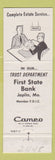 Matchbook Cover - First State Bank Joplin MO