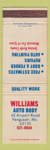 Matchbook Cover - Williams Auto Body Ferguson MO