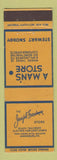 Matchbook Cover - Joseph Freedman Men's Clothes Harrisburg PA