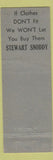 Matchbook Cover - Joseph Freedman Men's Clothes Harrisburg PA