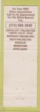 Matchbook Cover - Arkans Levin Attorneys Lawyers Philadelphia PA