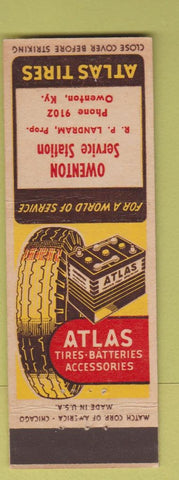 Matchbook Cover - Atlas Tires Owenton KY